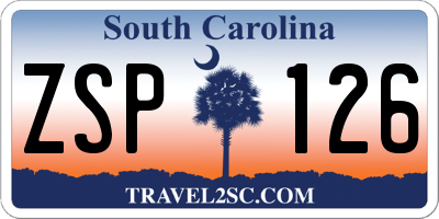 SC license plate ZSP126