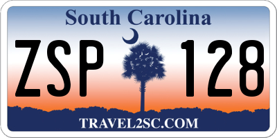 SC license plate ZSP128