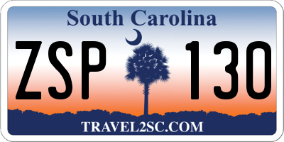 SC license plate ZSP130