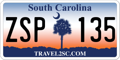 SC license plate ZSP135