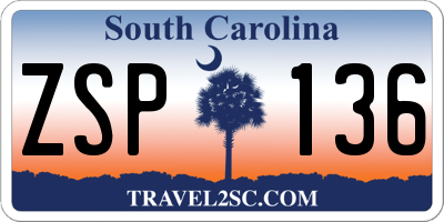 SC license plate ZSP136