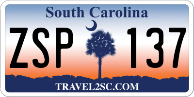SC license plate ZSP137