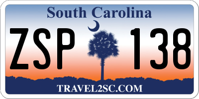 SC license plate ZSP138