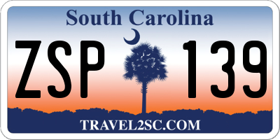 SC license plate ZSP139