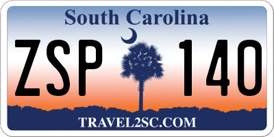 SC license plate ZSP140