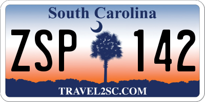 SC license plate ZSP142