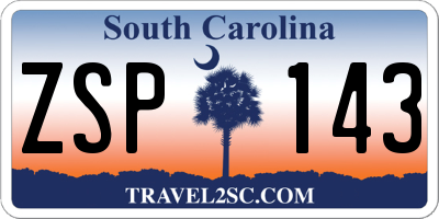 SC license plate ZSP143