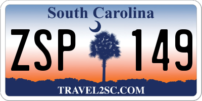 SC license plate ZSP149