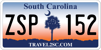 SC license plate ZSP152
