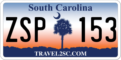 SC license plate ZSP153