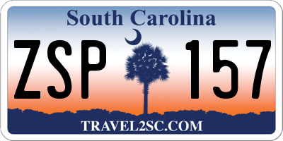 SC license plate ZSP157