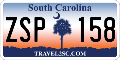 SC license plate ZSP158