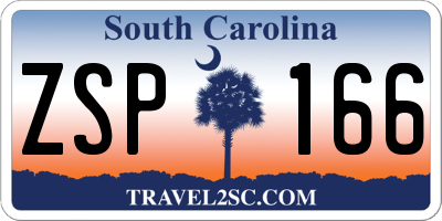SC license plate ZSP166