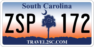 SC license plate ZSP172