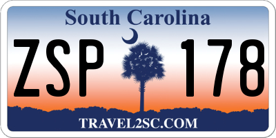 SC license plate ZSP178