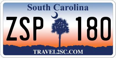 SC license plate ZSP180