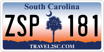 SC license plate ZSP181