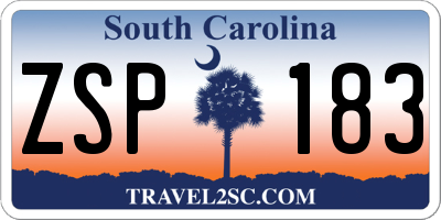 SC license plate ZSP183