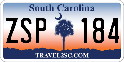 SC license plate ZSP184