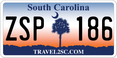 SC license plate ZSP186