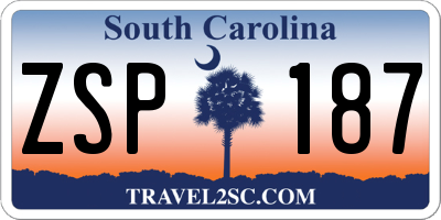 SC license plate ZSP187