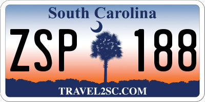 SC license plate ZSP188