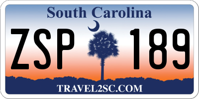 SC license plate ZSP189