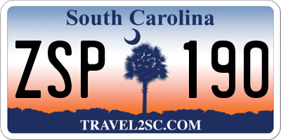 SC license plate ZSP190