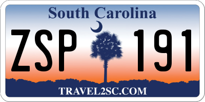SC license plate ZSP191