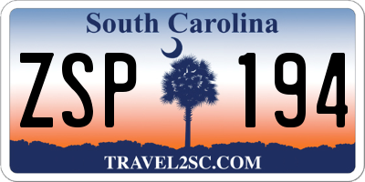 SC license plate ZSP194
