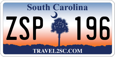 SC license plate ZSP196