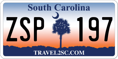 SC license plate ZSP197