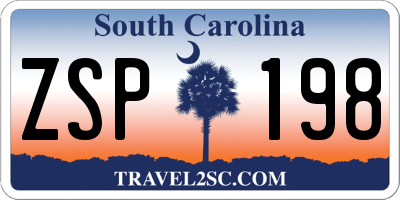 SC license plate ZSP198