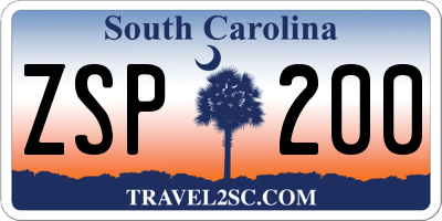 SC license plate ZSP200