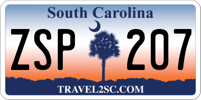 SC license plate ZSP207