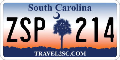 SC license plate ZSP214