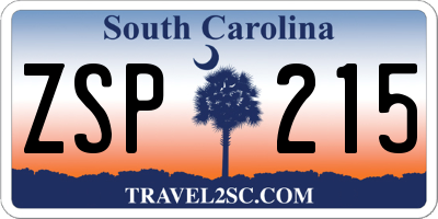 SC license plate ZSP215