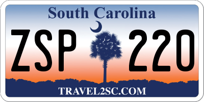 SC license plate ZSP220