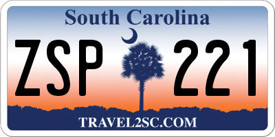 SC license plate ZSP221