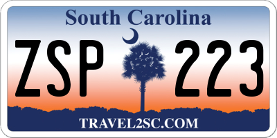 SC license plate ZSP223