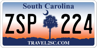 SC license plate ZSP224