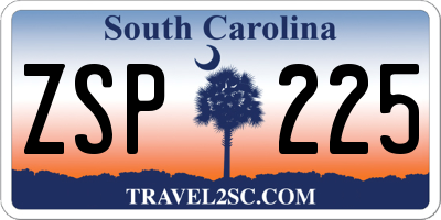 SC license plate ZSP225