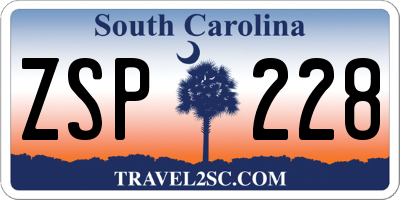 SC license plate ZSP228