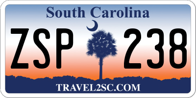 SC license plate ZSP238
