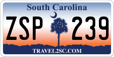 SC license plate ZSP239
