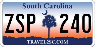 SC license plate ZSP240