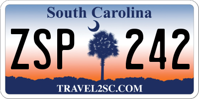 SC license plate ZSP242