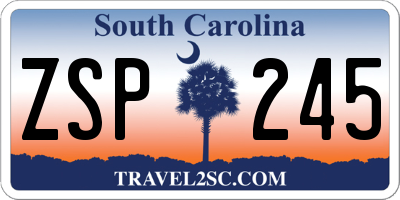 SC license plate ZSP245