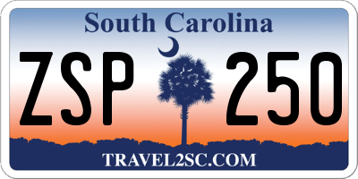 SC license plate ZSP250