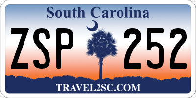 SC license plate ZSP252